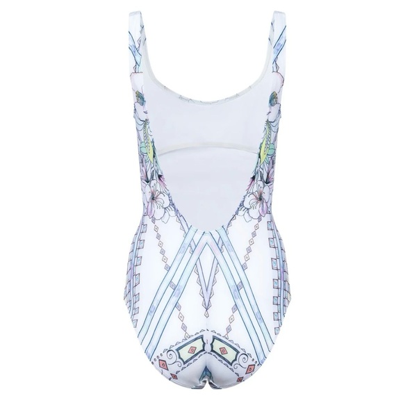 NACRE Voyage Tank One-Piece Swimsuit Pastel Watercolor Bird Print - Sz M-L - Picture 2 of 15